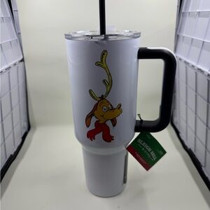 White Tumbler with max from the grinch Design